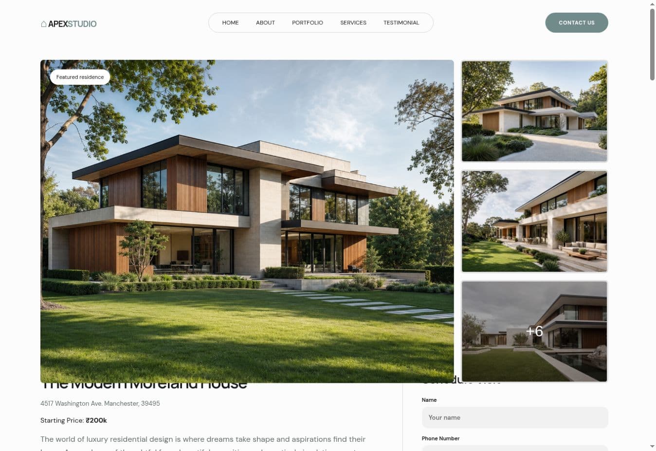 Interior website preview